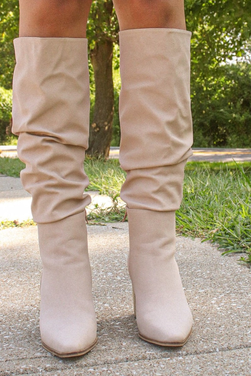Brietta Slouchy Boots Blush